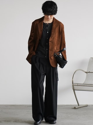 「WYM LIDNM(ウィム バイ リドム)のT/C CREW HALF SLEEVE CARDIGAN(カーディガン/ボレロ)」を使った、げんじさん(メンズ・175cm)の秋コーディネート