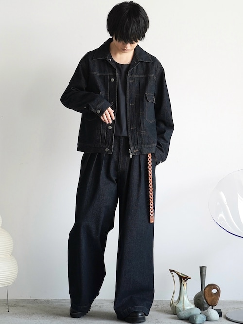 DENIM CROPPED ZIP TRUCKER JK（デニムジャケット）｜WYM LIDNM