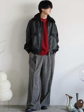 「秋服」｜「アイテム（ブルゾン）」を使った、げんじさん（メンズ・175cm）の秋コーディネート