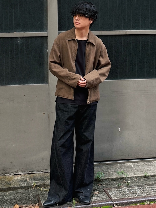 「WYM LIDNM（ウィム バイ リドム）のMVS LAYERED SLIT TANK TOP（タンクトップ）」を使った、げんじさん（メンズ・175cm）の秋コーディネート