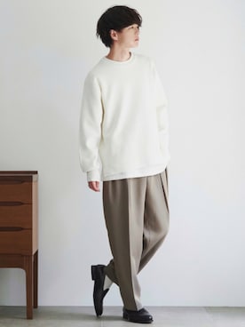 「WYM」｜「アイテム（スリッポン）」を使った、げんじさん（メンズ・175cm）の秋コーディネート