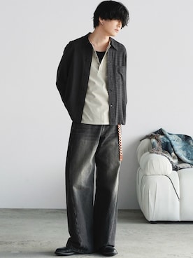 「LIDNM（リドム）のアイテム」を使った、げんじさん（メンズ・175cm）の春コーディネート