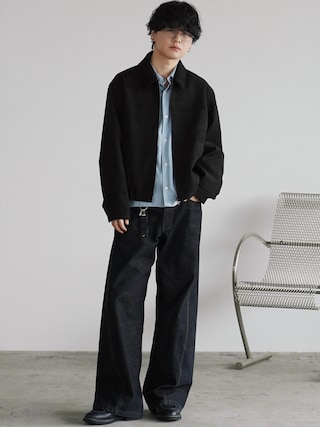 「WYM LIDNM(ウィム バイ リドム)のFAUX SUEDE ZIP BLOUSON(ブルゾン)」を使った、げんじさん(メンズ・175cm)の秋コーディネート