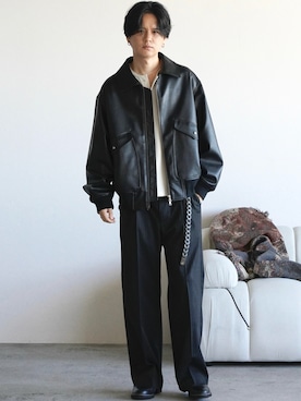 「アイテム（リング）」を使った、げんじさん（メンズ・175cm）の冬コーディネート