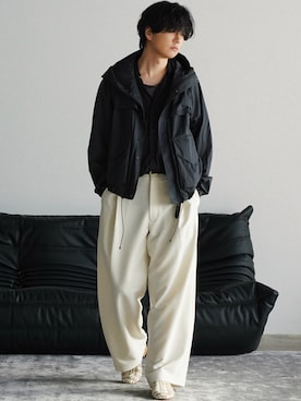 「Llife（ライフ）のアイテム」を使った、げんじさん（メンズ・175cm）の春コーディネート