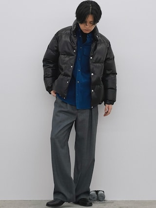 「Llife（ライフ）のLlife SLIGHT SQUARE ZIP BOOTS（ブーツ）」を使った、げんじさん（メンズ・175cm）の冬コーディネート