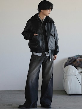 「Llife（ライフ）のアイテム」を使った、げんじさん（メンズ・175cm）の冬コーディネート