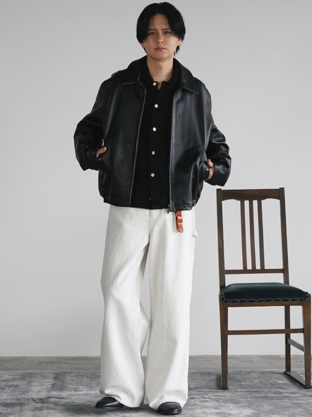 LIDNM（リドム）の「French Pilot Leather Jacket（ブルゾン）」 - WEAR