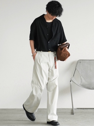 「WYM LIDNM(ウィム バイ リドム)のMVS LAYERED SLIT TANK TOP(タンクトップ)」を使った、げんじさん(メンズ・175cm)の春コーディネート