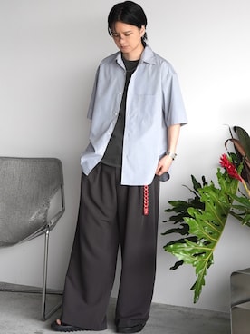 「アイテム（パンツ）」を使った、げんじさん（メンズ・175cm）の夏コーディネート
