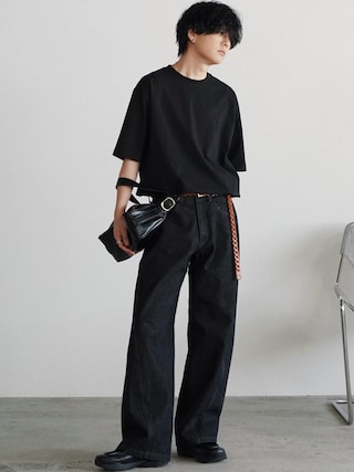 「WYM LIDNM(ウィム バイ リドム)の【WYM LIDNM】HEAVY WEIGHT BASIC BIG-TEE/カットソー(Tシャツ/カットソー)」を使った、げんじさん(メンズ・175cm)の夏コーディネート