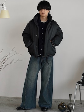 「アイテム（イヤリング）」を使った、げんじさん（メンズ・175cm）の秋コーディネート