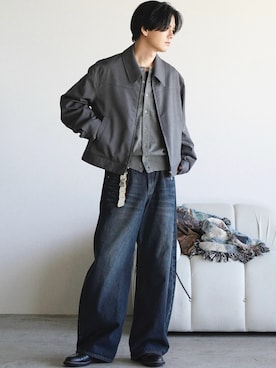 「アイテム（ブルゾン）」を使った、げんじさん（メンズ・175cm）の冬コーディネート