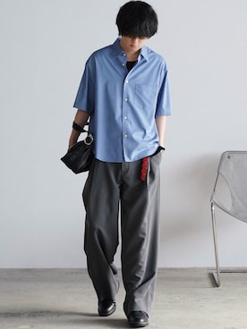 「アイテム（バッグ）」を使った、げんじさん（メンズ・175cm）の春コーディネート