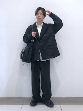 「アイテム（テーラードジャケット）」を使った、覇都さん（メンズ・162cm）の秋コーディネート
