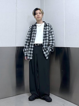 「RAGEBLUE（レイジブルー）のアイテム（スラックス）」を使った、覇都さん（メンズ・162cm）の春コーディネート