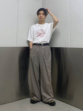 「RAGEBLUE（レイジブルー）のアイテム（スラックス）」を使った、覇都さん（メンズ・162cm）の春コーディネート