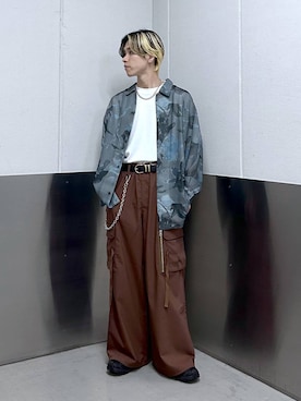 「RAGEBLUE（レイジブルー）のアイテム（スラックス）」を使った、覇都さん（メンズ・162cm）の春コーディネート