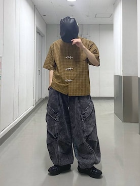 「RAGEBLUE（レイジブルー）のKarabiner Key Ring/カラビナ付きキーリング（キーホルダー、ゴールド系）」を使った、覇都さん（メンズ・162cm）の夏コーディネート