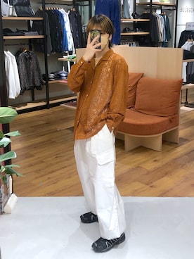 「白カーゴパンツ」｜覇都さん（メンズ・162cm）の春コーディネート