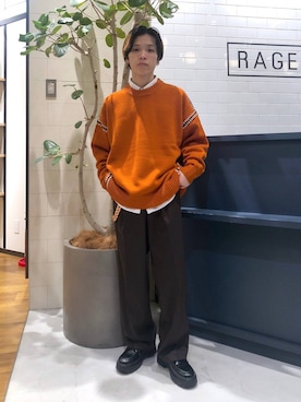 「アイテム（ウォレットチェーン、ベージュ系）」を使った、覇都さん（メンズ・162cm）の秋コーディネート