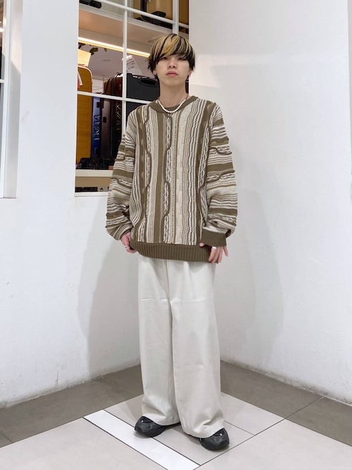 セール】3Dジャガード/オーバーサイズクルーネックニット（ニット