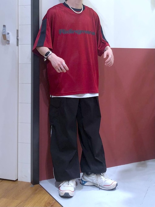【Ridingmania】袖ライン/スポーティメッシュTシャツ