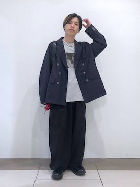 「アイテム（テーラードジャケット）」を使った、覇都さん（メンズ・162cm）の秋コーディネート