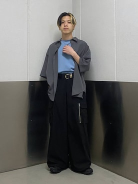 「RAGEBLUE（レイジブルー）のアイテム（スラックス）」を使った、覇都さん（メンズ・162cm）の春コーディネート