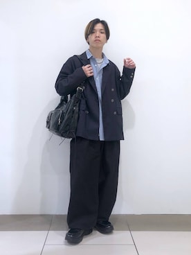 「アイテム（テーラードジャケット）」を使った、覇都さん（メンズ・162cm）の秋コーディネート