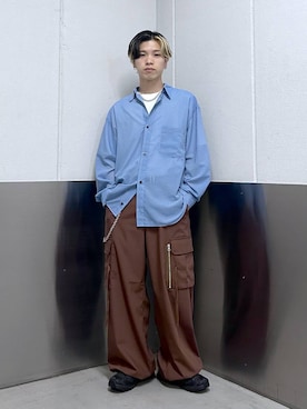 「RAGEBLUE（レイジブルー）のアイテム（スラックス）」を使った、覇都さん（メンズ・162cm）の春コーディネート