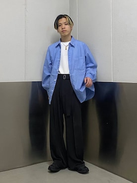「RAGEBLUE（レイジブルー）のアイテム（スラックス）」を使った、覇都さん（メンズ・162cm）の春コーディネート