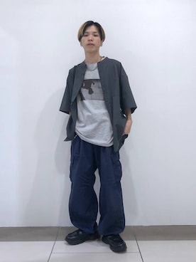 「RAGEBLUE（レイジブルー）のステンレスデザインショートネックレス（ネックレス）」を使った、覇都さん（メンズ・162cm）の夏コーディネート