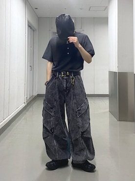 「RAGEBLUE（レイジブルー）のKarabiner Key Ring/カラビナ付きキーリング（キーホルダー、ゴールド系）」を使った、覇都さん（メンズ・162cm）の夏コーディネート