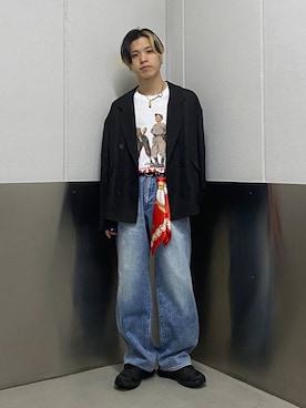 「RAGEBLUE（レイジブルー）のアイテム（ジャケット/アウター）」を使った、覇都さん（メンズ・162cm）の春コーディネート