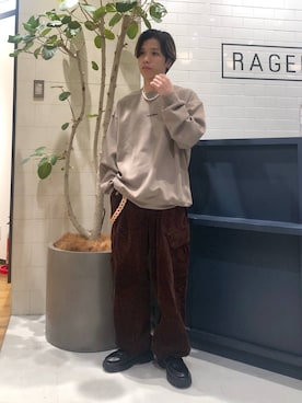 「RAGEBLUE（レイジブルー）のアイテム（パンツ）」を使った、覇都さん（メンズ・162cm）の秋コーディネート