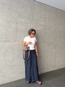 「ネイビー×ホワイト」｜meさん（レディース・153cm）の夏コーディネート