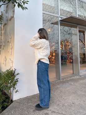 「ケーブルニット」｜「アイテム（ブーツ）」を使った、meさん（レディース・153cm）の冬コーディネート