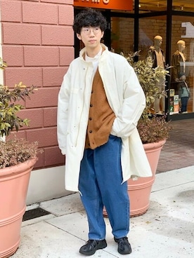 「BEAMS」｜「アイテム（モッズコート）」を使った、BEAMS HEART MENさん（メンズ・174cm）の冬コーディネート