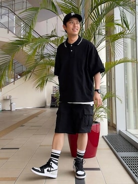 「アイテム（ポロシャツ）」を使った、BEAMS HEART MENさん（メンズ・180cm）の夏コーディネート