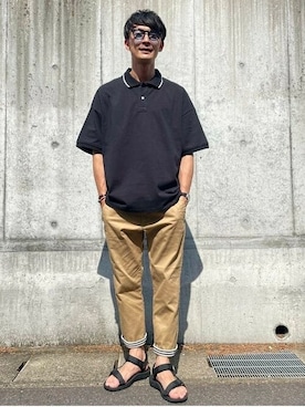 「アイテム（ポロシャツ）」を使った、BEAMS HEART MENさん（メンズ・178cm）の夏コーディネート