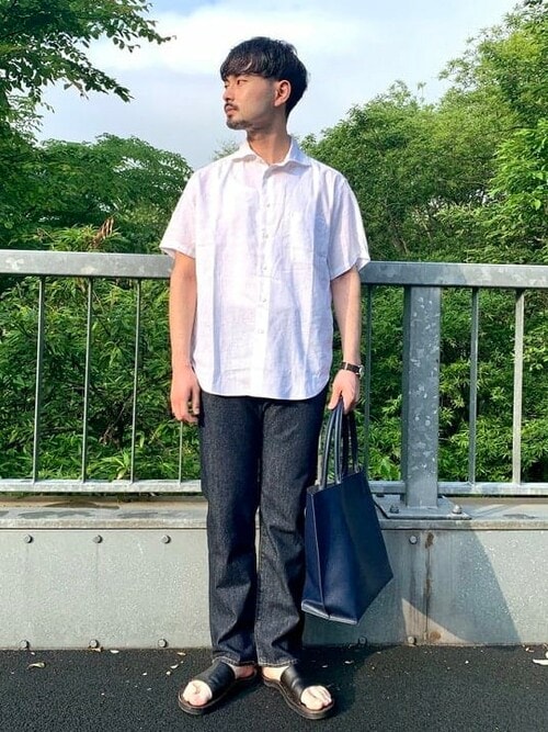 トートバッグ レザーバッグ ビームス BEAMS メンズ ネイビー ビームス ネイビーレザー トートバッグ メンズ 大容量 自立 タグ付き