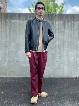 「BEAMS」｜「アイテム（MA-1）」を使った、BEAMS HEART MENさん（メンズ・177cm）の秋コーディネート