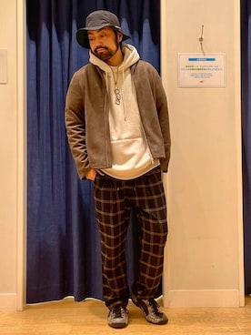 「BEAMS」｜「アイテム（ライダースジャケット）」を使った、BEAMS HEART MENさん（メンズ・175cm）の秋コーディネート