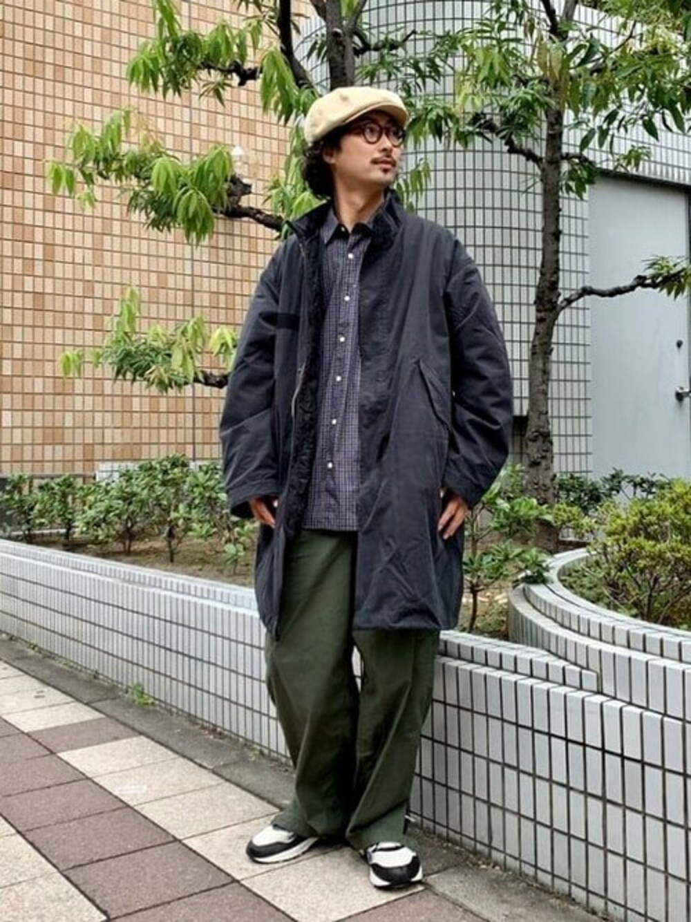 「アウター、モッズコート、ビッグシルエット、トレンド、ブラック、BEAMS、冬コーデ、BEAMS HEART、秋冬コーデ、ビームスハート」｜「BEAMS HEARTのBEAMS HEART / 3WAY ビッグシルエット モッズコート ( ライナー付)（モッズコート、ブラック系）」を使った、BEAMS HEART MENさん（メンズ・185cm）の秋コーディネートの1枚目の写真