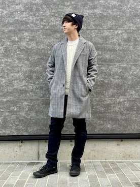 「アイテム（チェスターコート、その他）」を使った、BEAMS HEART MENさん（メンズ・177cm）の秋コーディネート