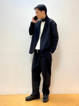 「BEAMS」｜「アイテム（セットアップ）」を使った、BEAMS HEART MENさん（メンズ・181cm）の冬コーディネート