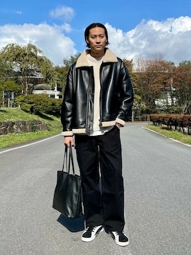 「ムートン」｜「アイテム（ブルゾン）」を使った、BEAMS HEART MENさん（メンズ・181cm）の秋コーディネート