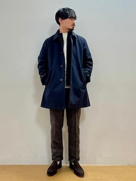 「オケージョン」｜「アイテム（ステンカラーコート）」を使った、BEAMS HEART MENさん（メンズ・173cm）の冬コーディネート