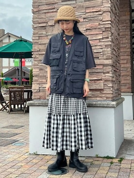 「アイテム（ベスト）」を使った、BEAMS HEART MENさん（メンズ・164cm）の春コーディネート